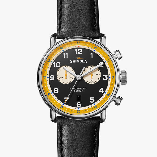 THE CANFIELD CHRONO MODEL C56 43MM | Black & Bright Yellow