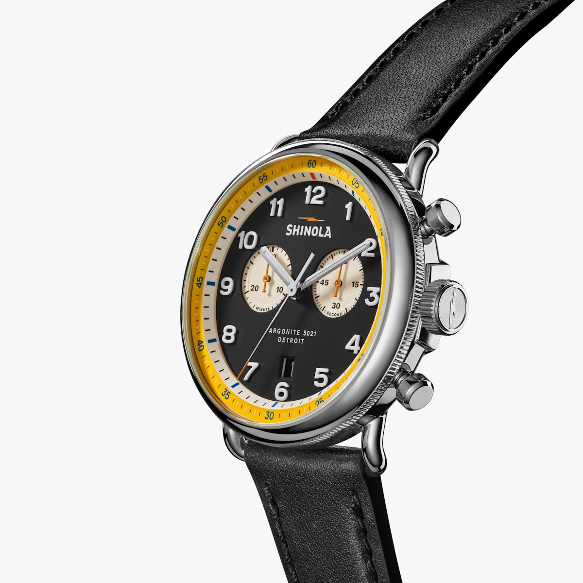 THE CANFIELD CHRONO MODEL C56 43MM | Black & Bright Yellow