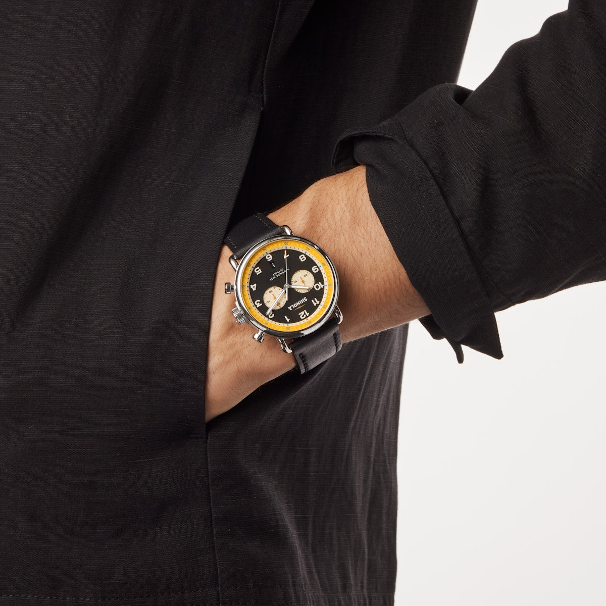 THE CANFIELD CHRONO MODEL C56 43MM | Black & Bright Yellow