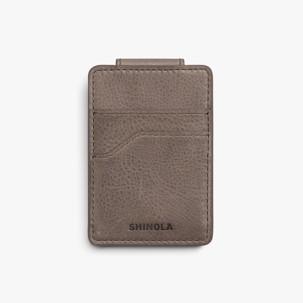 MAGNETIC MONEY CLIP CARD WALLET | Natural Grain Leather