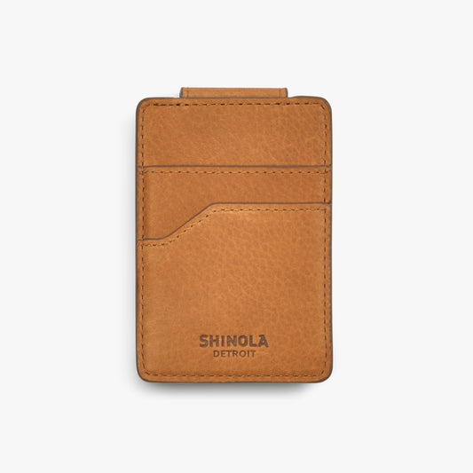 MAGNETIC MONEY CLIP CARD WALLET | Natural Grain Leather