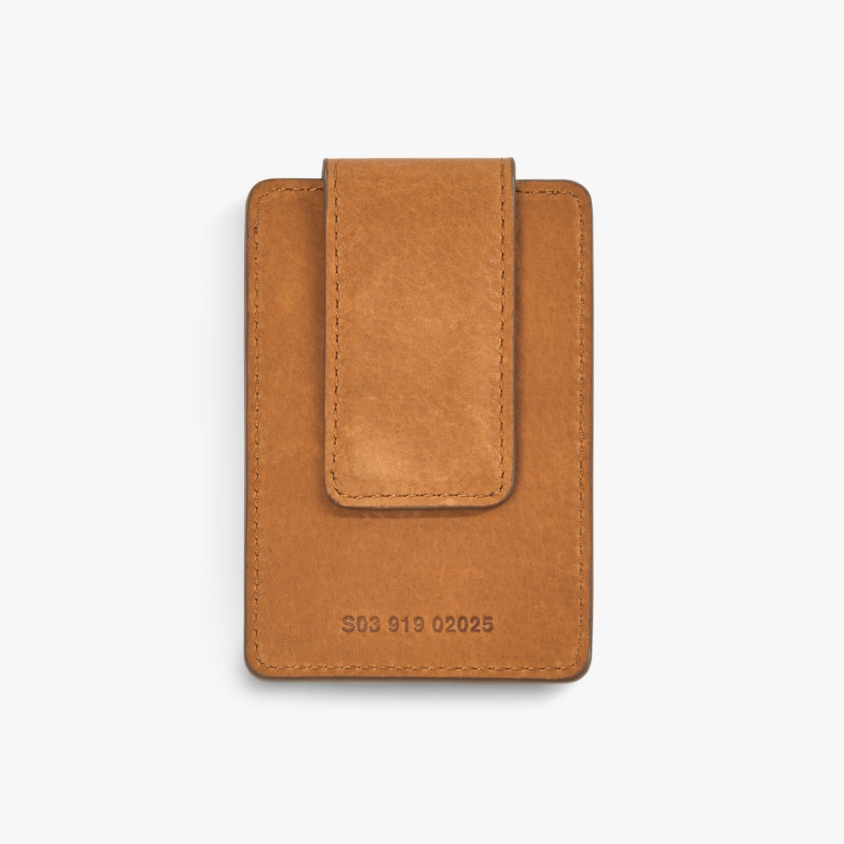 MAGNETIC MONEY CLIP CARD WALLET | Natural Grain Leather