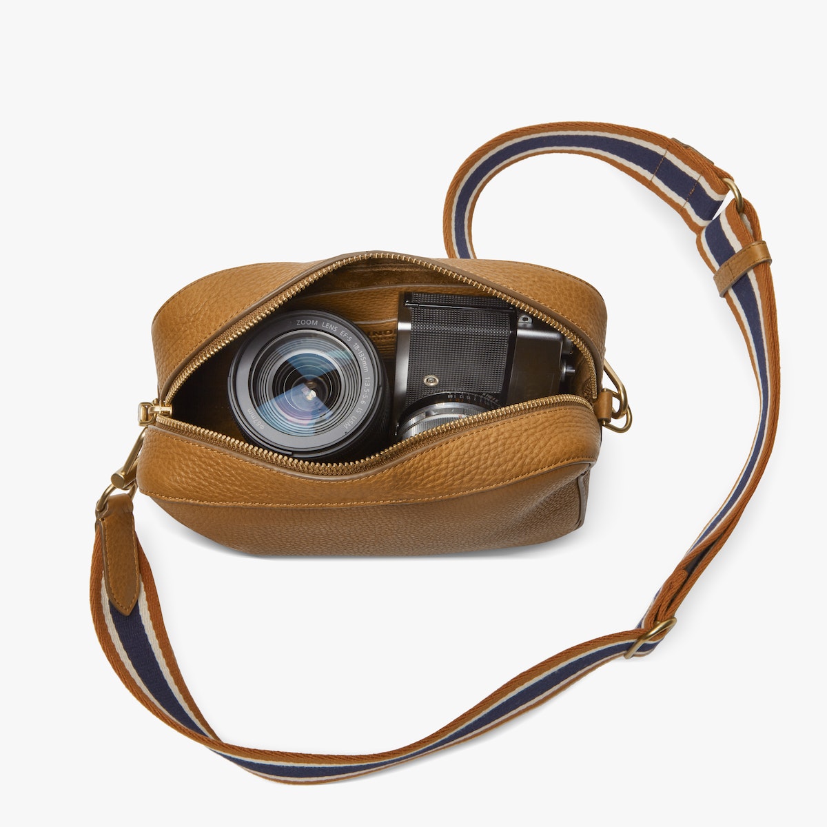CAMERA CROSSBODY | Natural Grain Leather