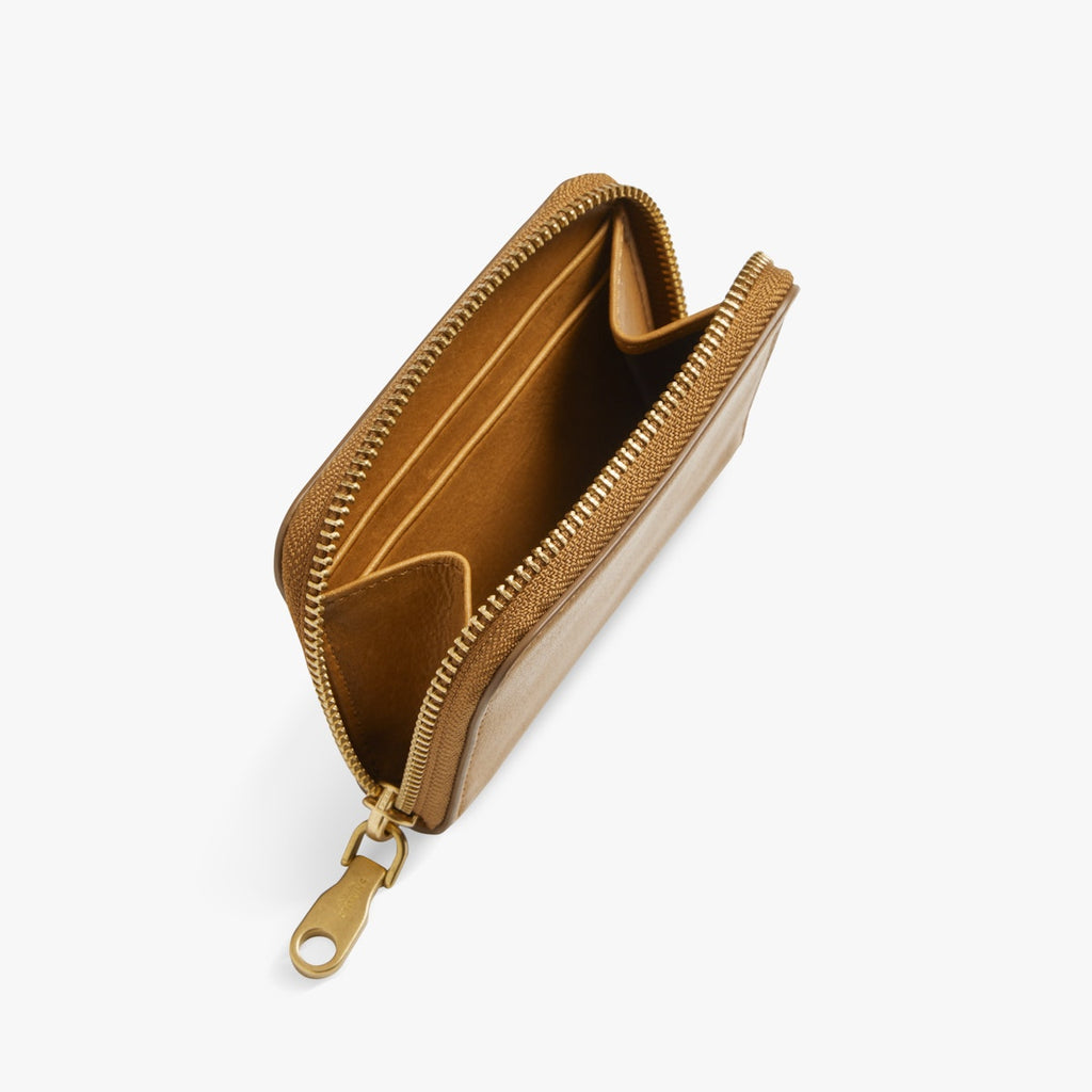 THE POCKET SMALL ZIP AROUND WALLET | Natural Leather