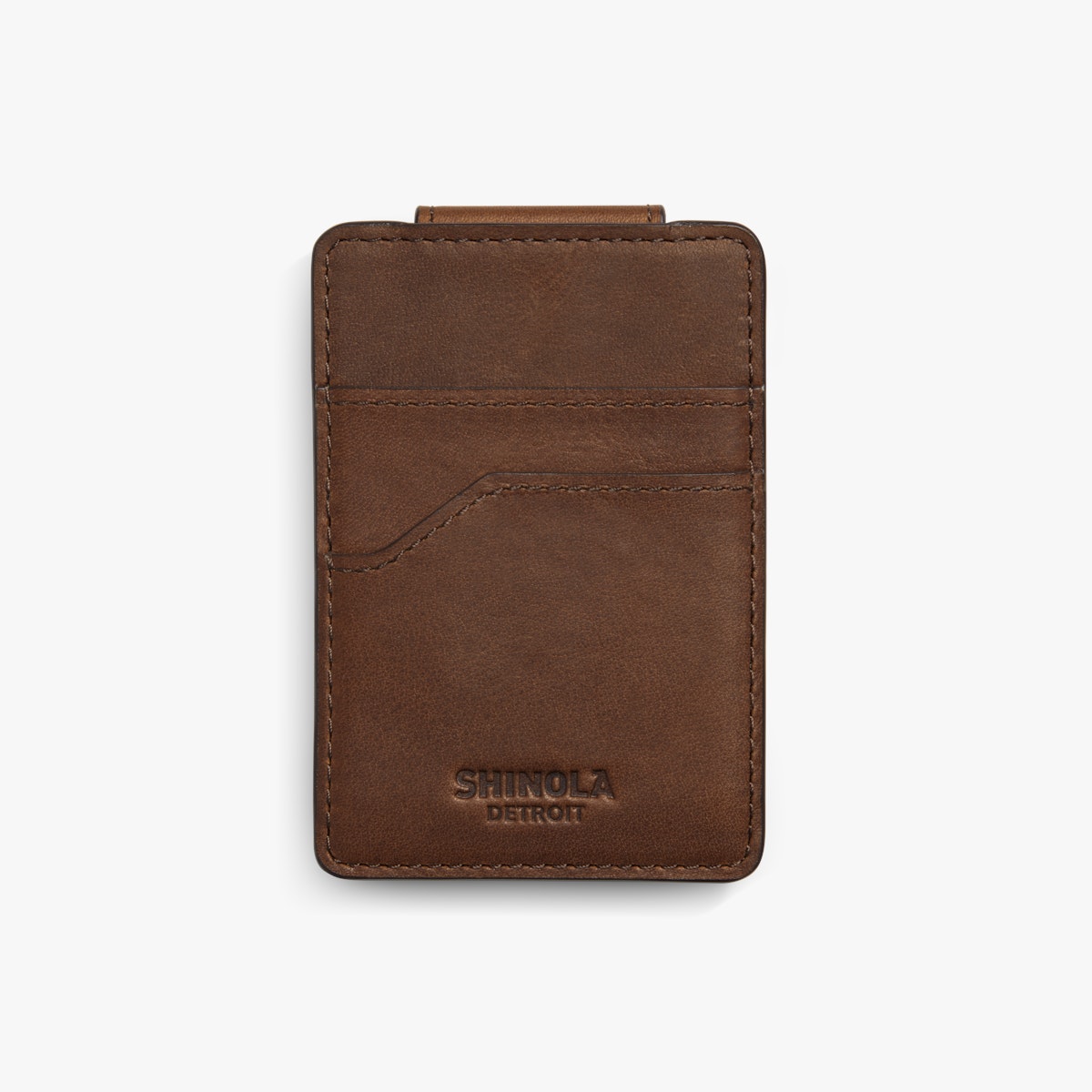 MAGNETIC MONEY CLIP CARD WALLET | Medium Brown