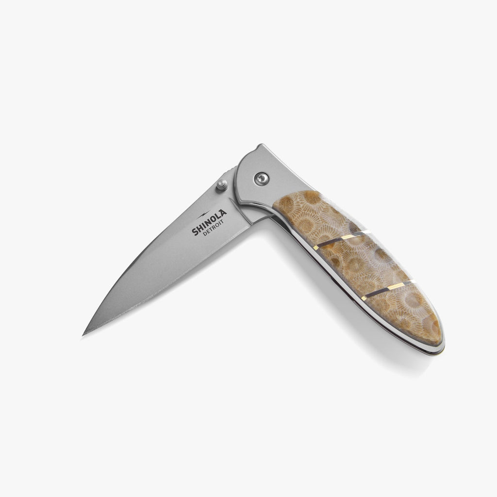 SHINOLA + KERSHAW PETOSKEY STONE POCKET KNIFE | Petoskey Stone