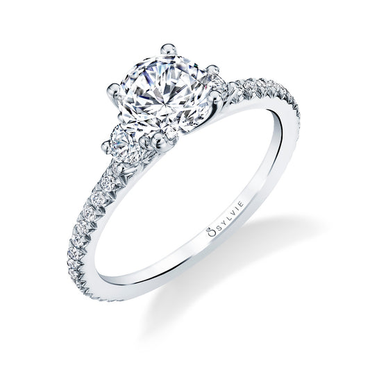Eloise | 14kt White Gold Classic Three Stone Diamond Engagement Ring