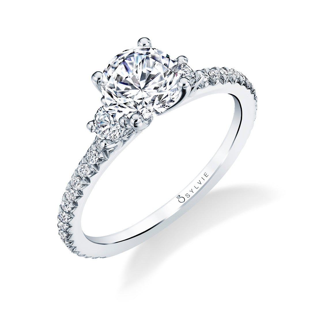 Eloise | 14kt White Gold Classic Three Stone Diamond Engagement Ring