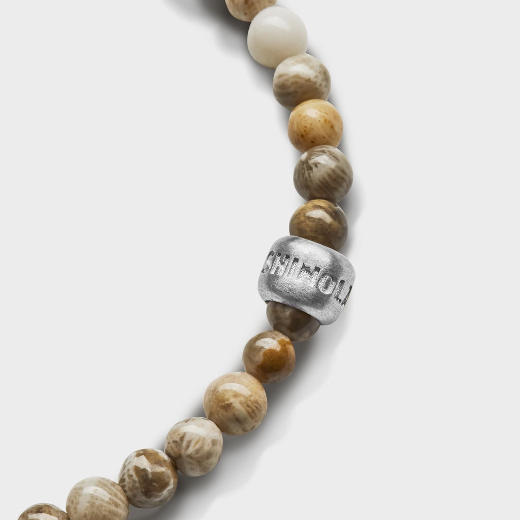 4MM BEADED PETOSKEY BRACELET | .925 Sterling Silver