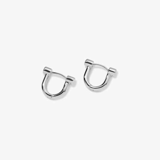 BIKE LOCK HUGGIE EARRINGS | Sterling Silver