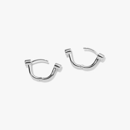 BIKE LOCK HUGGIE EARRINGS | Sterling Silver