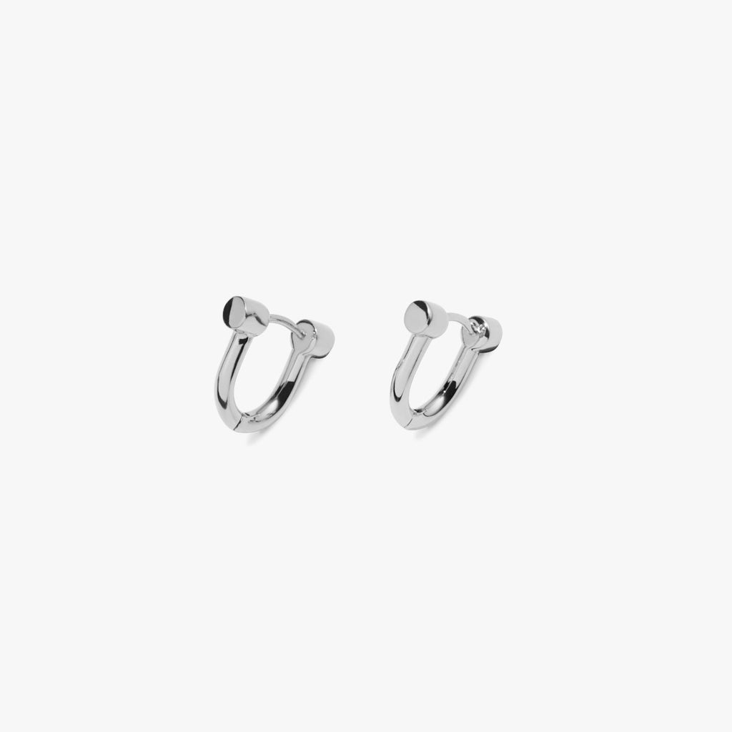 BIKE LOCK HUGGIE EARRINGS | Sterling Silver