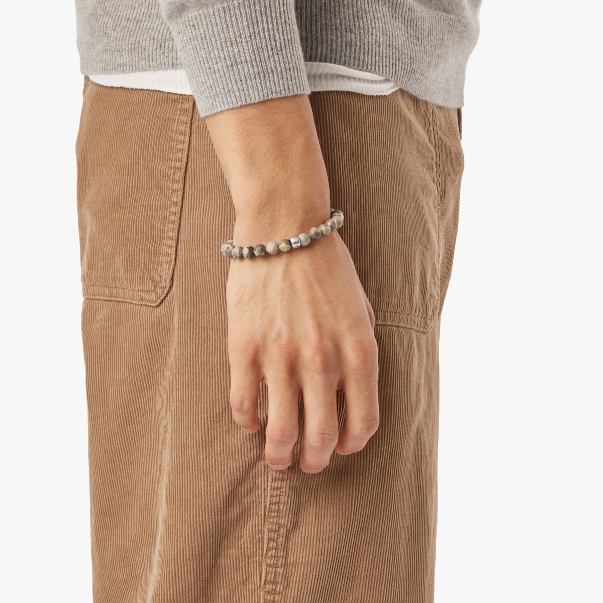 8MM BEADED PETOSKEY BRACELET | .925 Sterling Silver