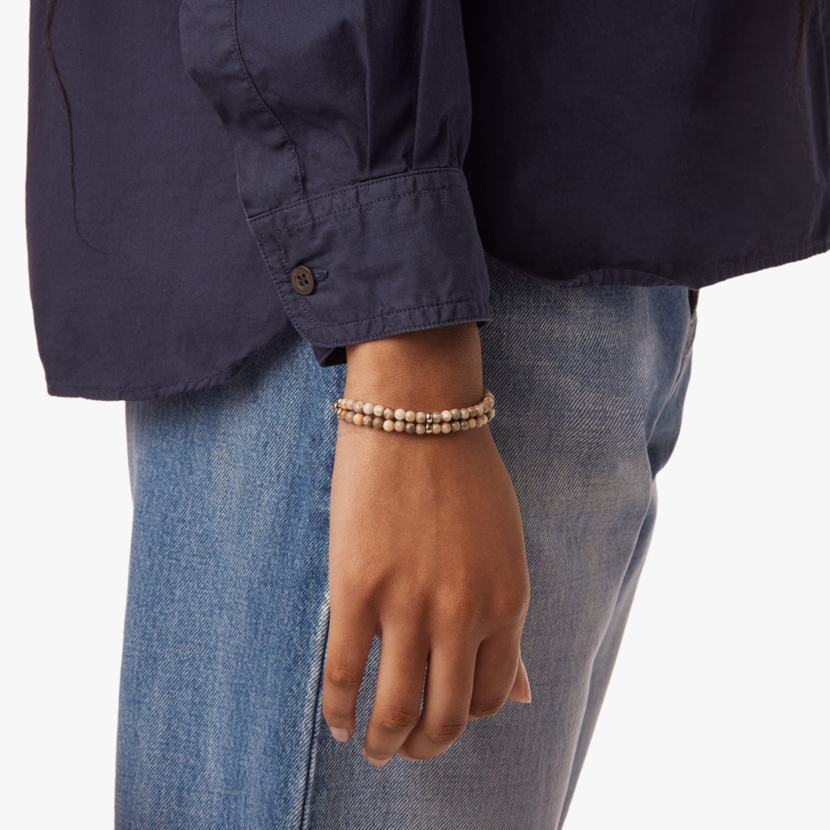 PETOSKEY STONE BEADED BRACELET | .925 Sterling Silver