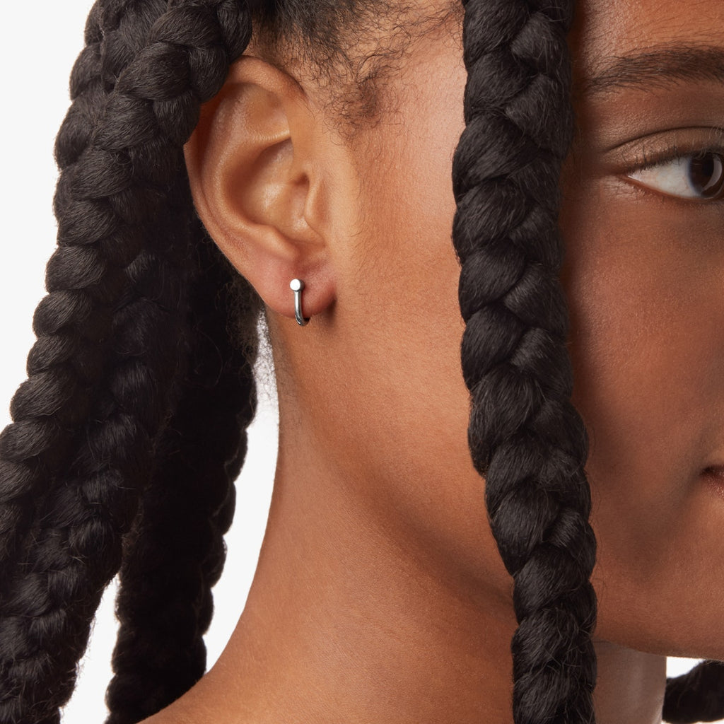 BIKE LOCK HUGGIE EARRINGS | Sterling Silver
