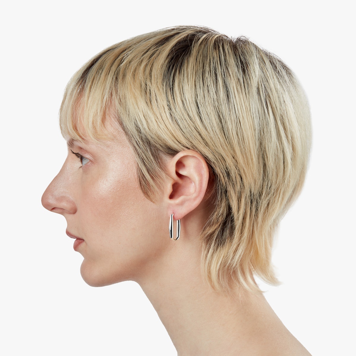 SIGNATURE LINK HOOP EARRINGS | Sterling Silver