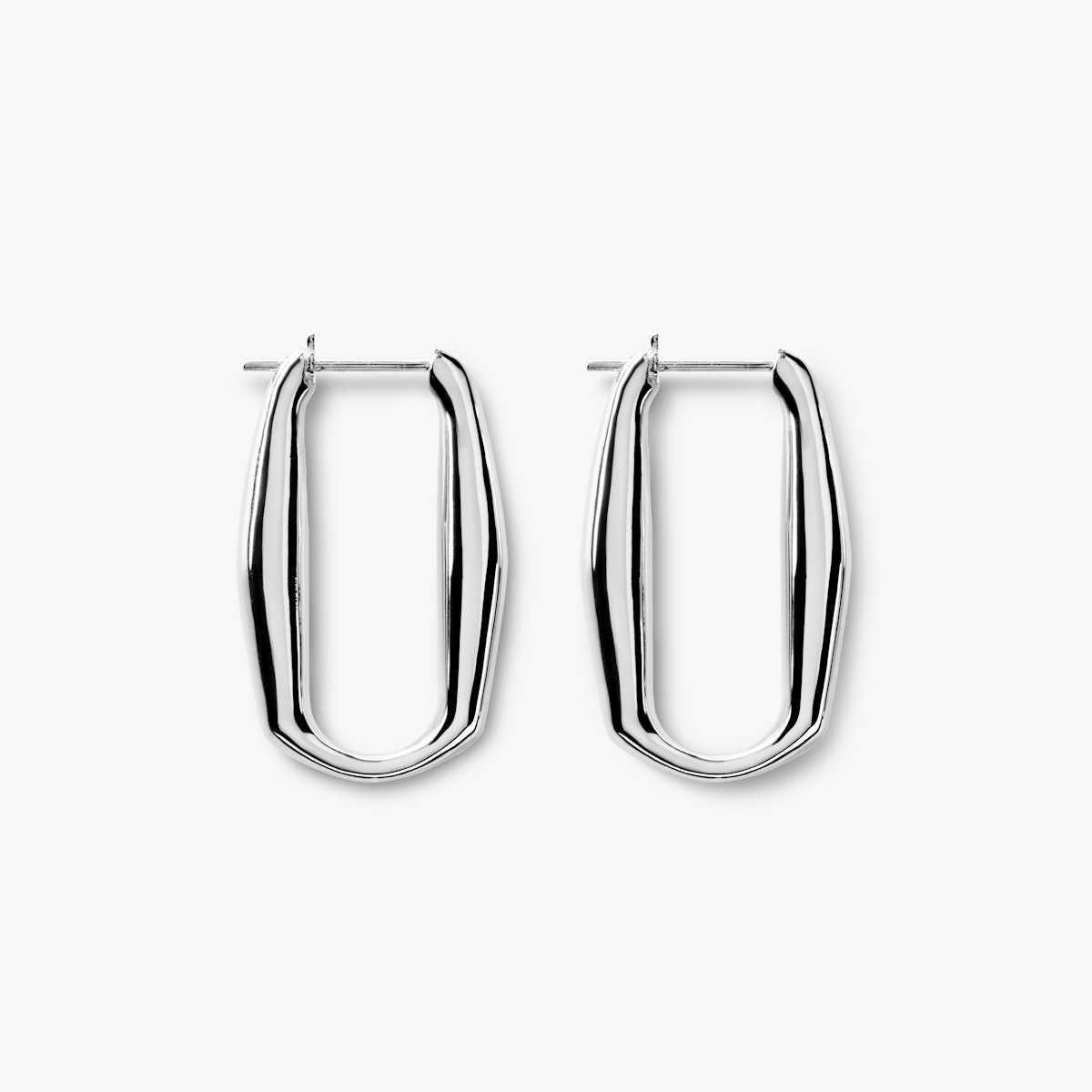 SIGNATURE LINK HOOP EARRINGS | Sterling Silver