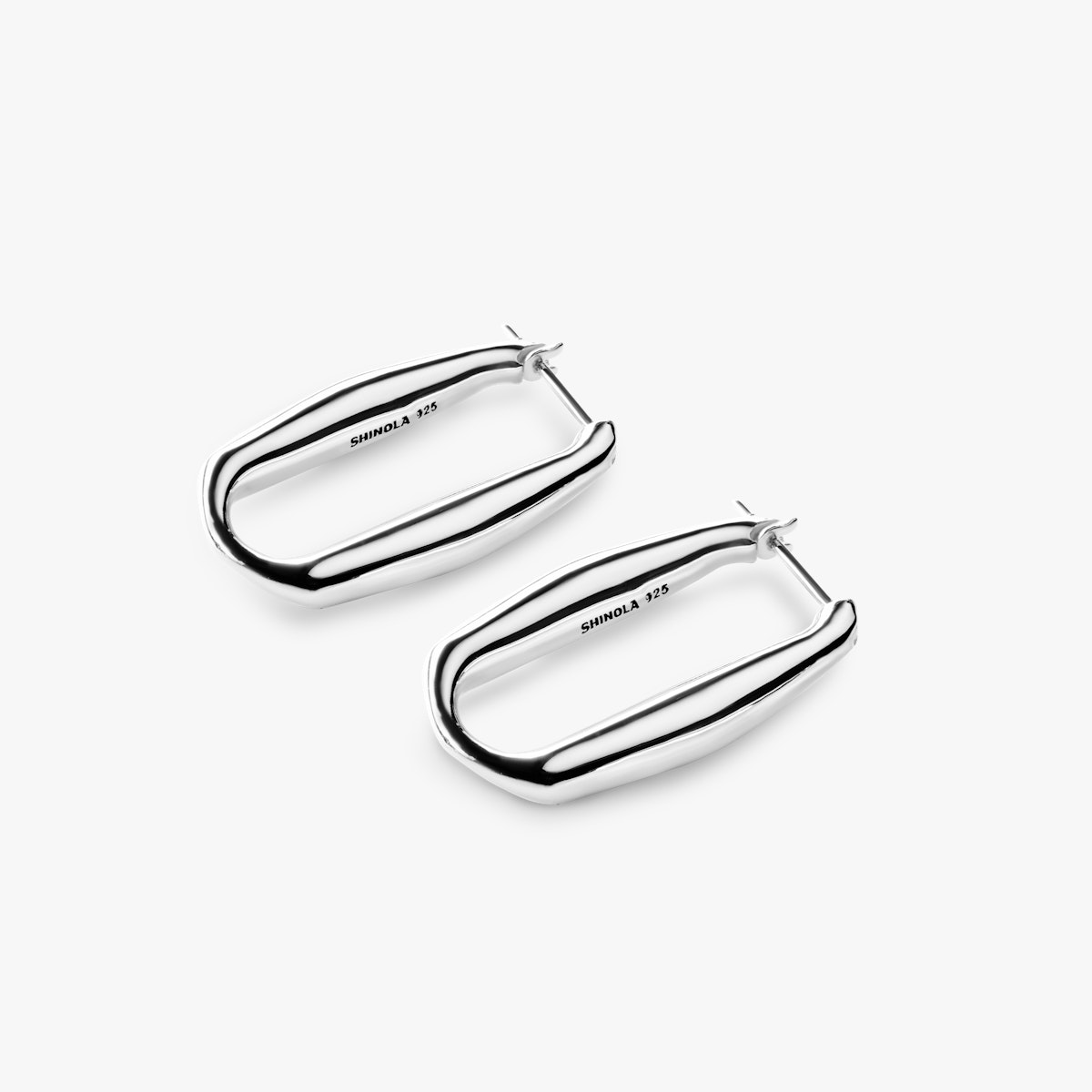 SIGNATURE LINK HOOP EARRINGS | Sterling Silver