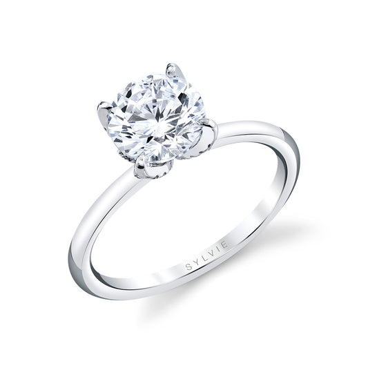 Althaia | 14kt White Gold Round Cut Diamond Prong Solitaire Engagement Ring