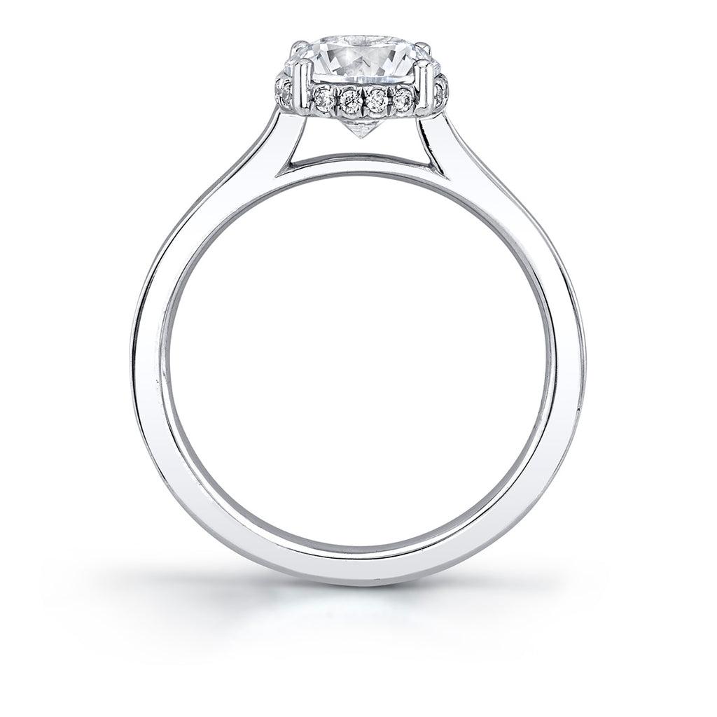 Camden | 14kt White Gold Round Cut Solitaire Hidden Halo Diamond Engagement Ring