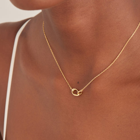 Gold Wave Link Necklace
