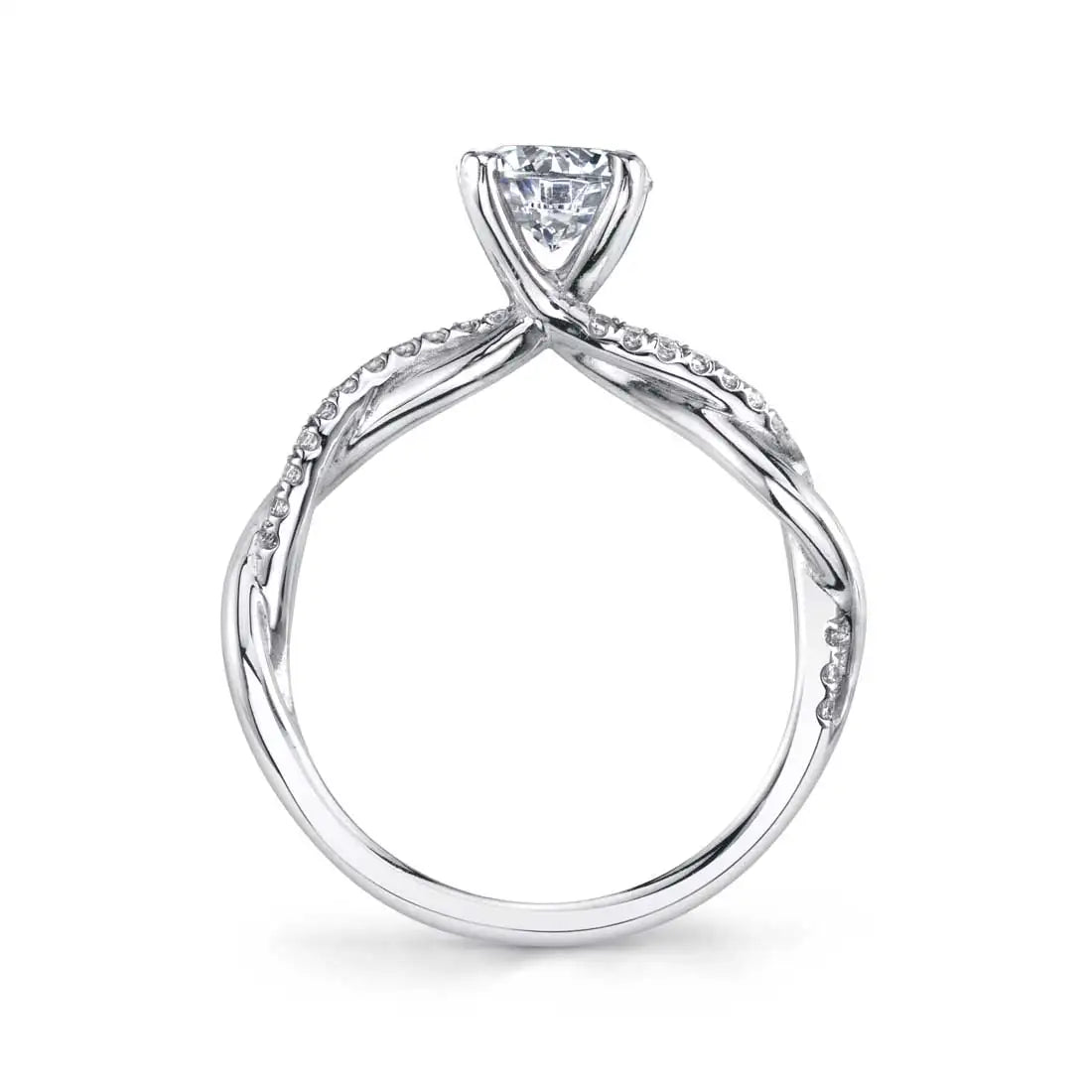 Yasmine | 14kt White Gold Round Cut Diamond Spiral Engagement Ring