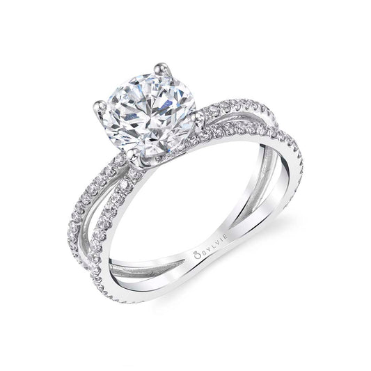Guiliana | 14kt White Gold Split Band Diamond Engagement Ring