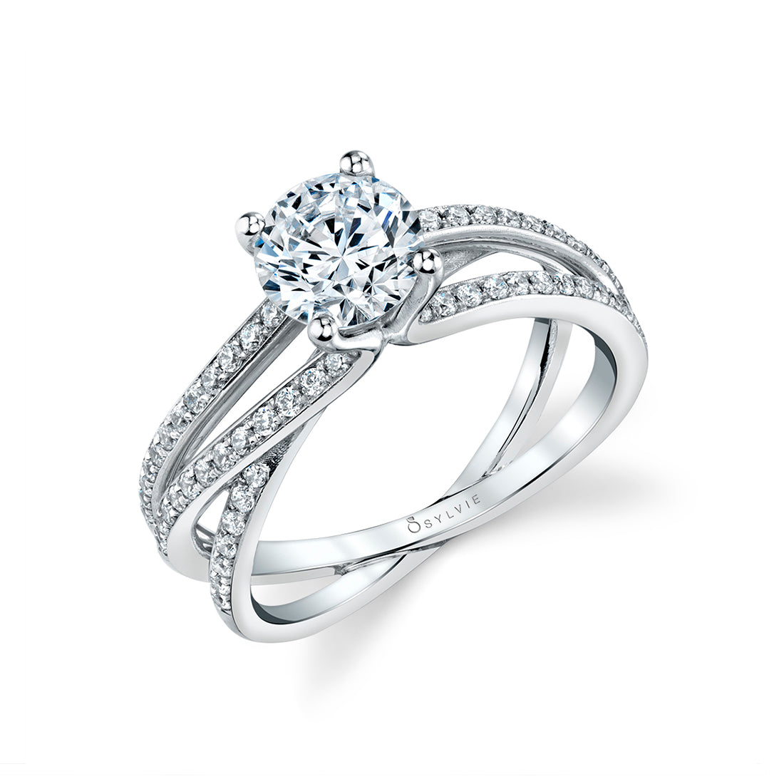 Aleene | 14kt White Gold Split Band Diamond Engagement Ring