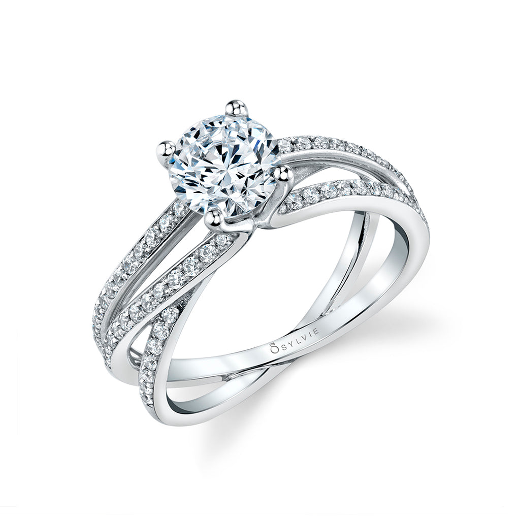 Aleene | 14kt White Gold Split Band Diamond Engagement Ring