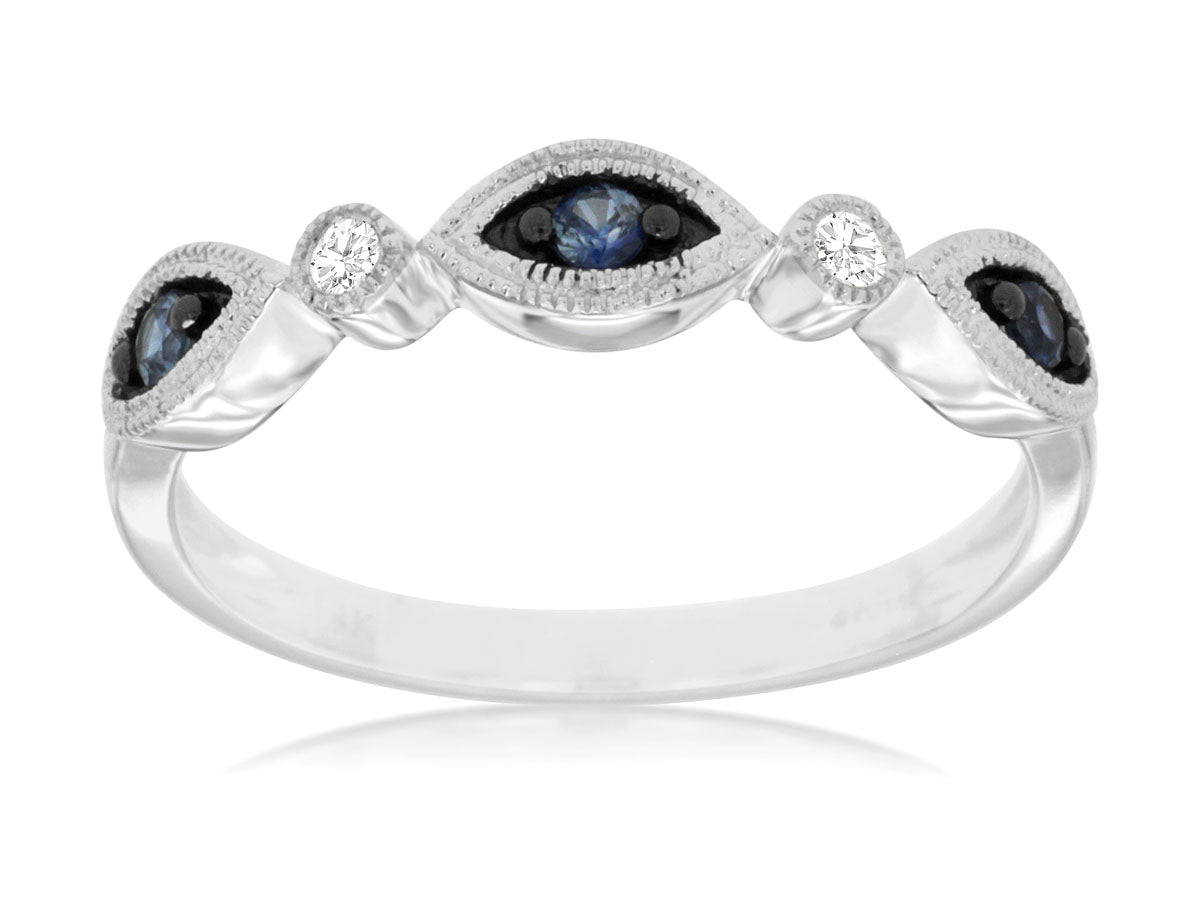 14kt White Gold Sapphire & Diamond Ring