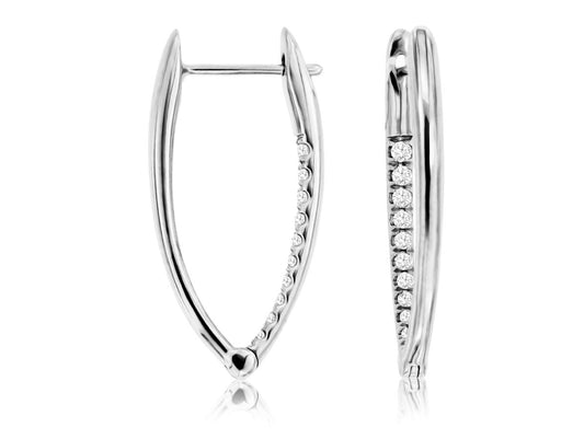 14kt White Gold Diamond Hoop Earrings