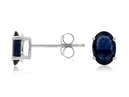 14kt White Gold Sapphire Stud Earrings