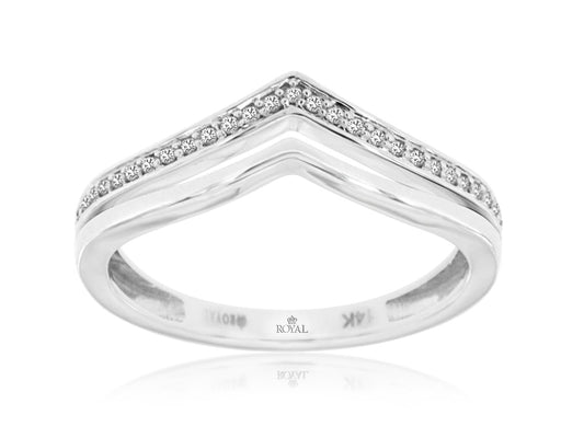 14kt White Gold Diamond Contour Ring