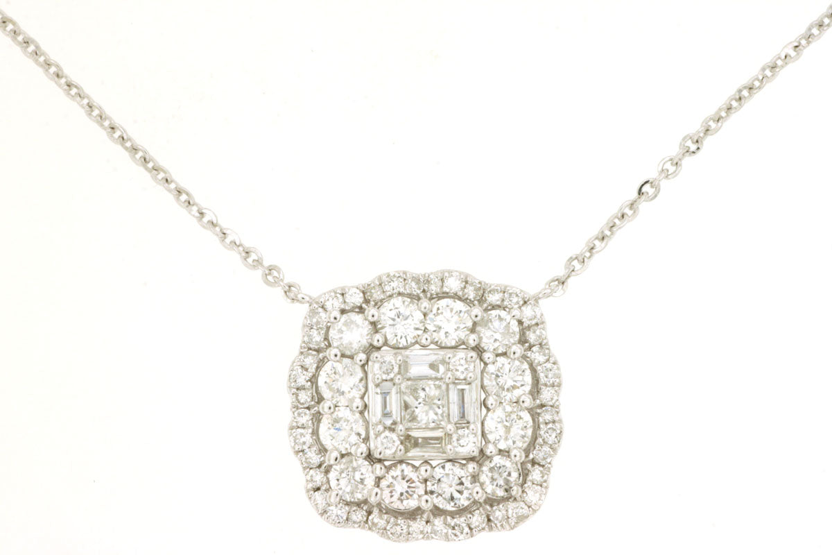 14kt White Gold Diamond Pendant Necklace