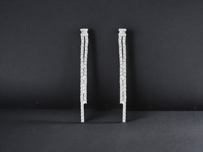 14kt White Gold Diamond Fringe Earrings