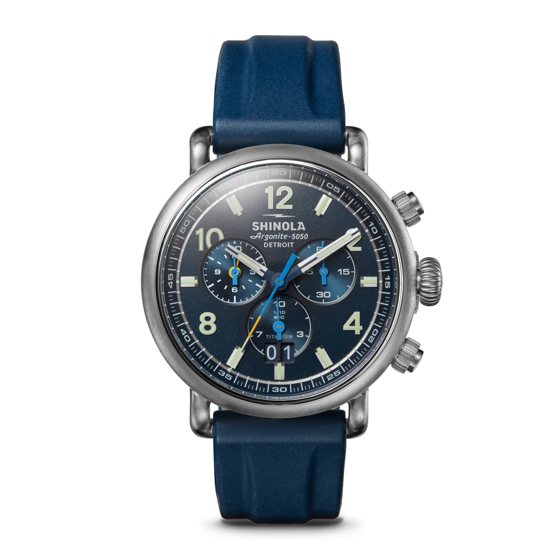 THE RUNWELL CHRONOGRAPH WEST WIND WATCH GIFT SET 42MM | Midnight Blue