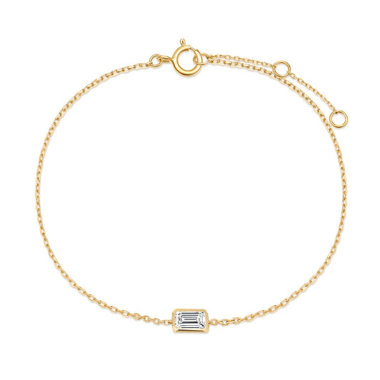 Bezel-Set Baguette Lab Grown Diamond Bracelet
