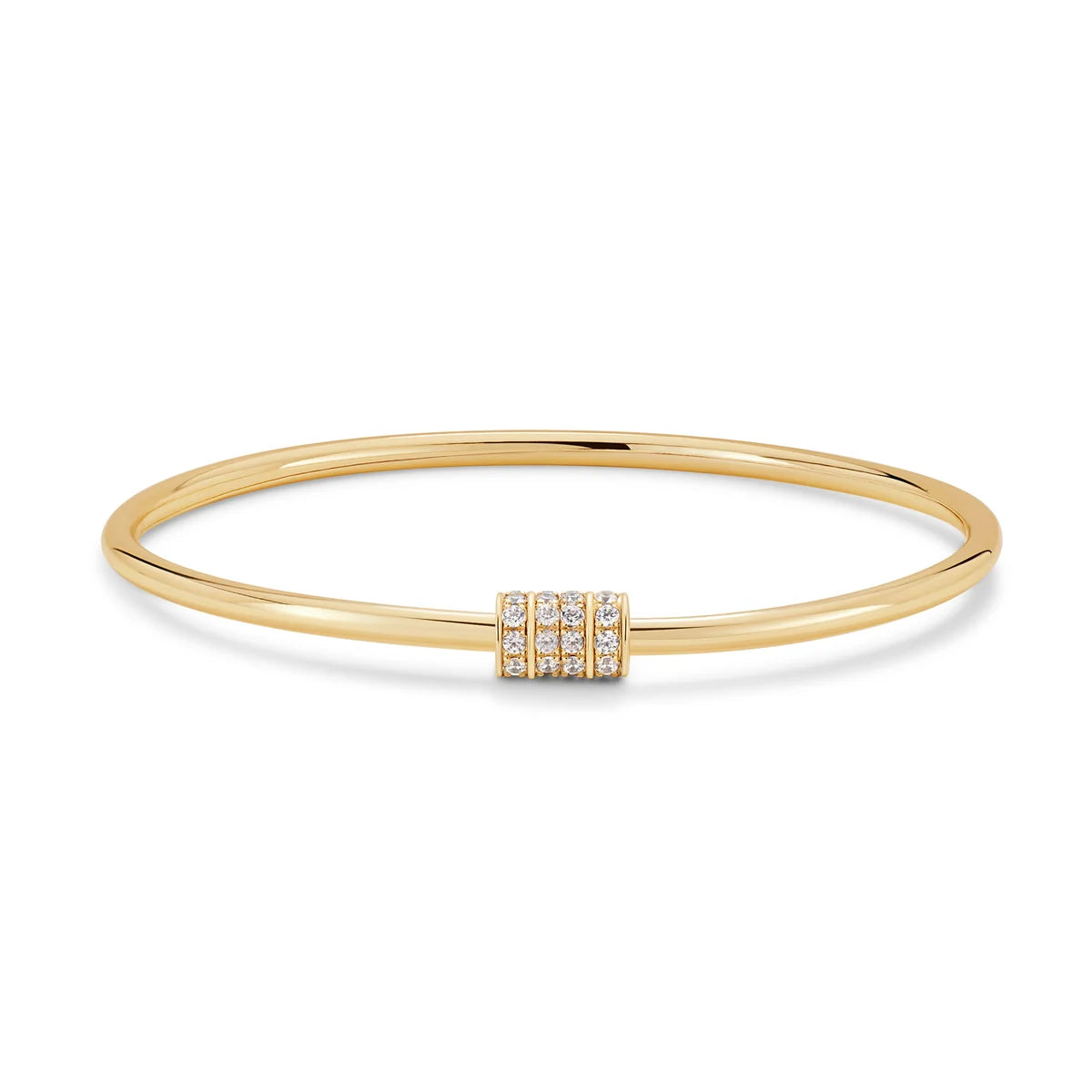 Pavé-Accented Lab Grown Diamond Bangle