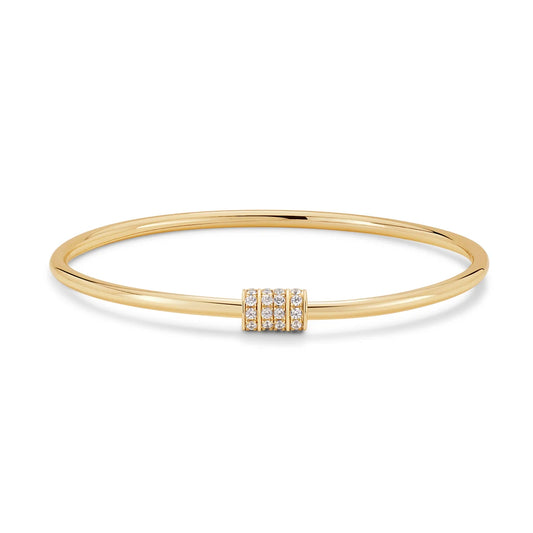 Pavé-Accented Lab Grown Diamond Bangle