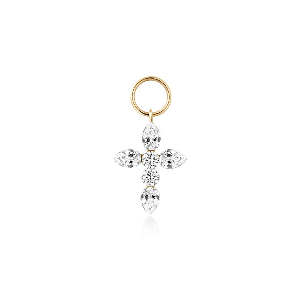 Lab Grown Diamond Cross Earring Charm