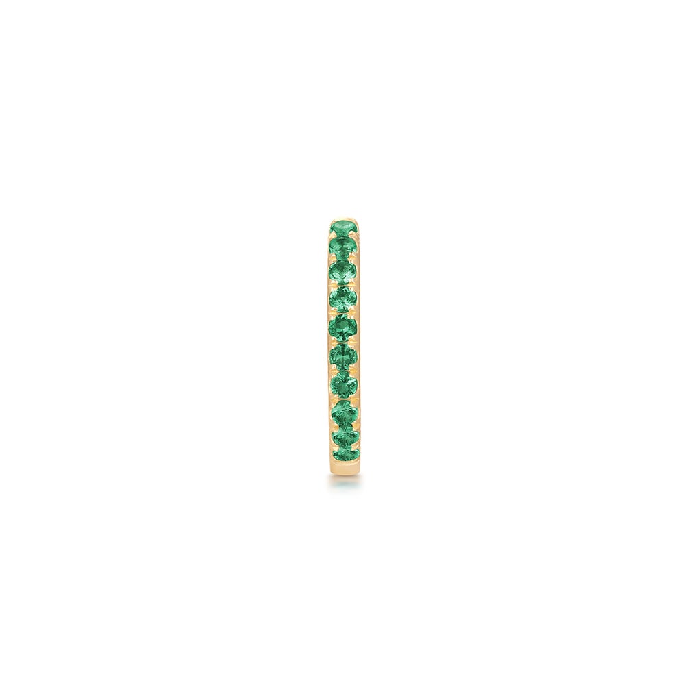 TWIGGY | Lab-Grown Emerald Paperclip Huggie Hoop