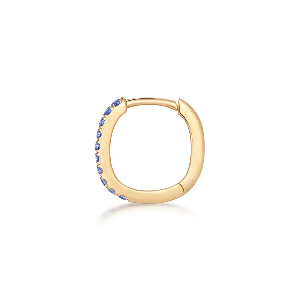 ELENI | Lab-Grown Sapphire Paperclip Huggie Hoop