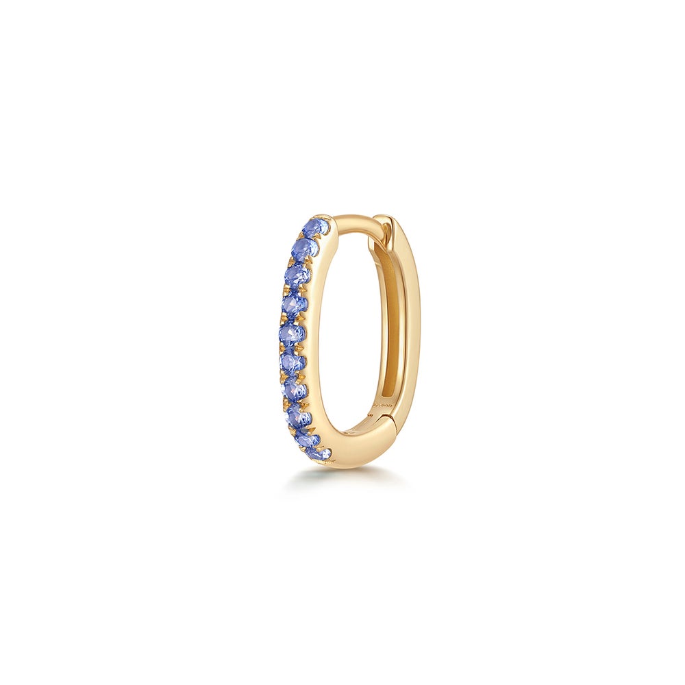 ELENI | Lab-Grown Sapphire Paperclip Huggie Hoop