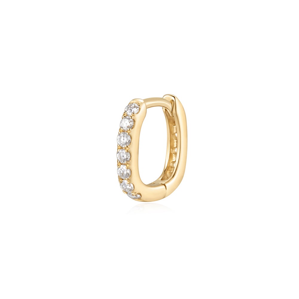 KARLIE | Lab-Grown Diamond Oval Paperclip Huggie Hoop