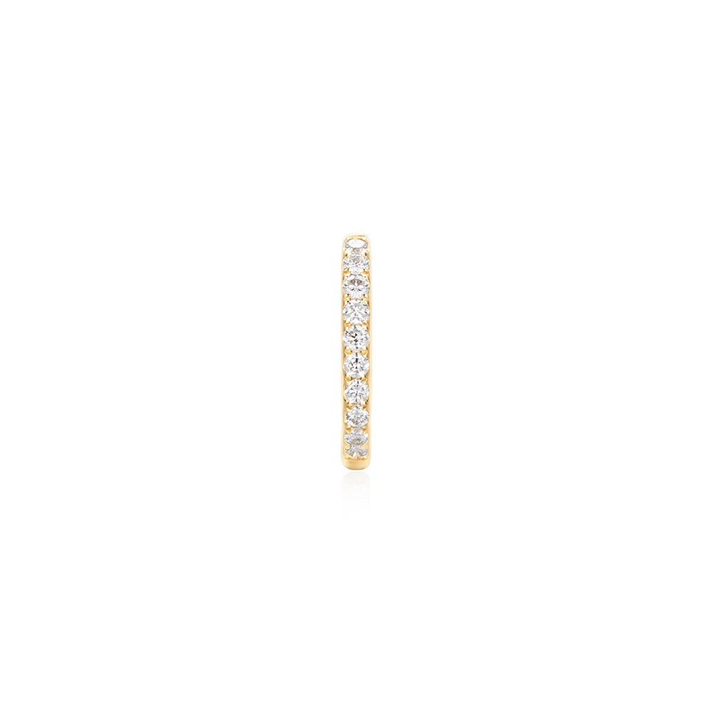 HALLIE | Bead Set Lab-Grown Diamond Huggie Hoop