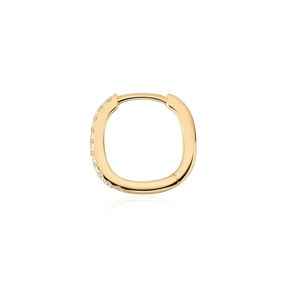 HALLIE | Bead Set Lab-Grown Diamond Huggie Hoop