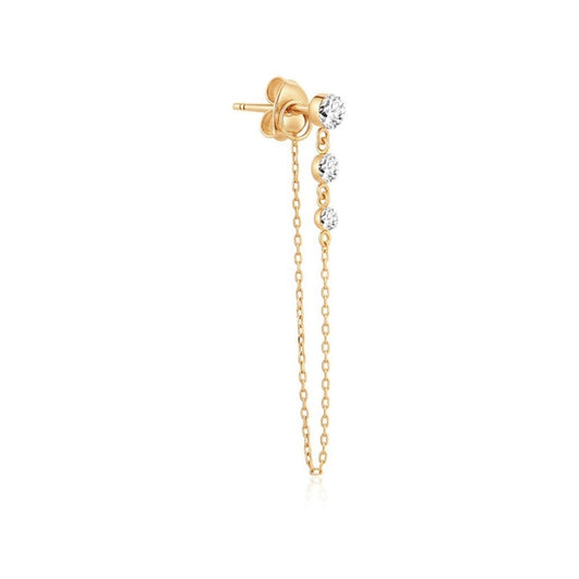 Lab Grown Diamond Drop Chain Stud Earring
