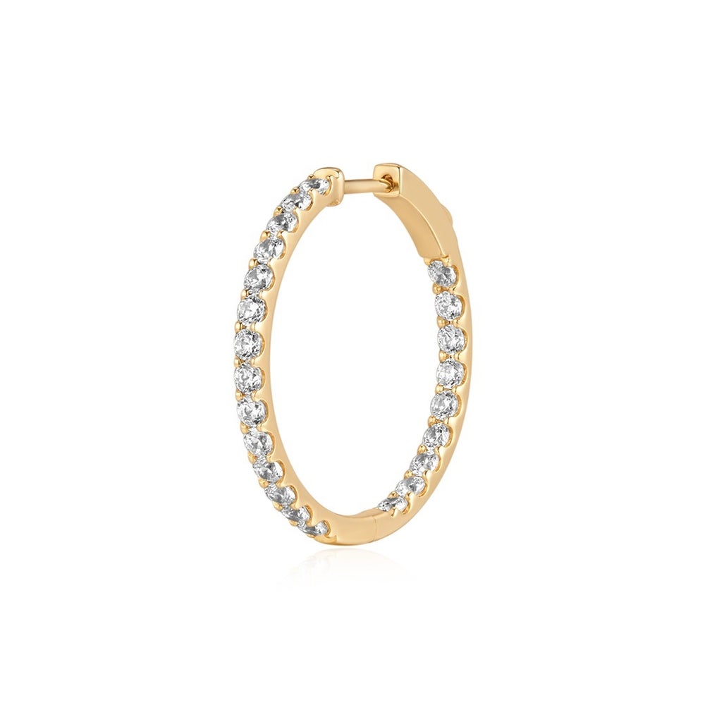 Large Lab Grown Diamond Pavé Single Hoop