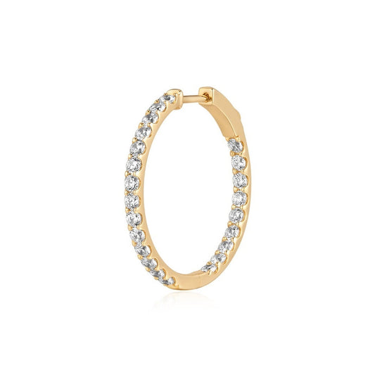 Large Lab Grown Diamond Pavé Single Hoop