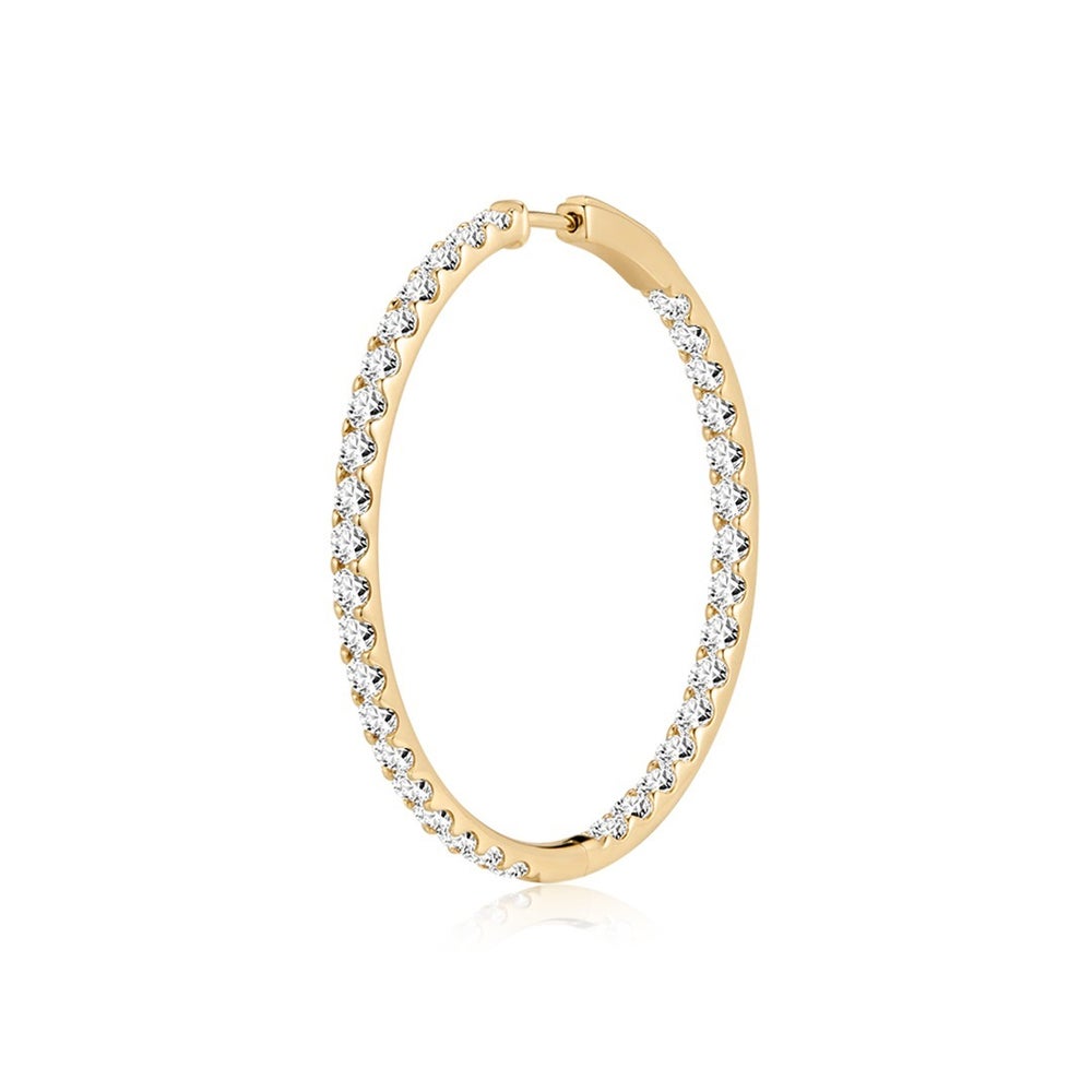 Oversized Lab Grown Diamond Pavé Single Hoop